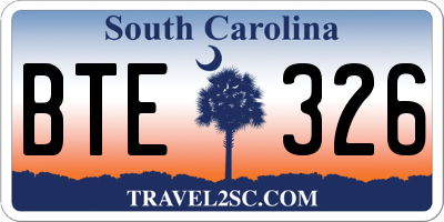 SC license plate BTE326
