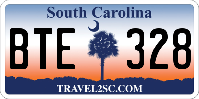 SC license plate BTE328