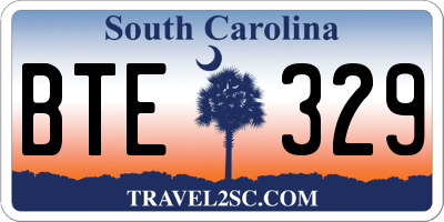 SC license plate BTE329