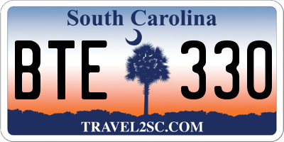 SC license plate BTE330