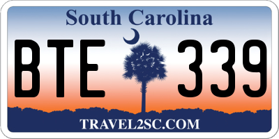 SC license plate BTE339