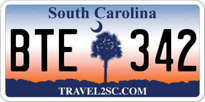 SC license plate BTE342
