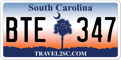 SC license plate BTE347