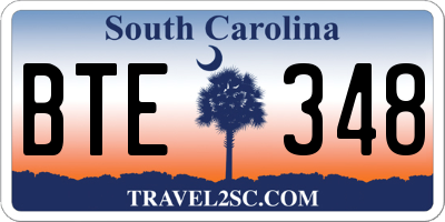SC license plate BTE348