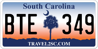 SC license plate BTE349
