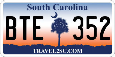 SC license plate BTE352