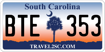 SC license plate BTE353