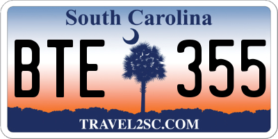 SC license plate BTE355