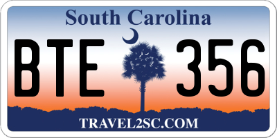 SC license plate BTE356
