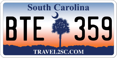 SC license plate BTE359