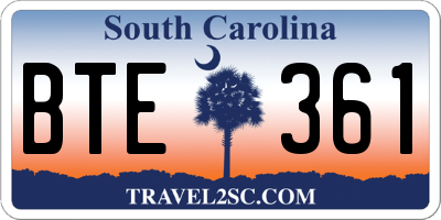 SC license plate BTE361
