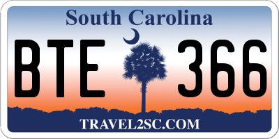 SC license plate BTE366