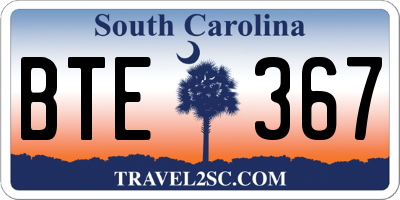 SC license plate BTE367