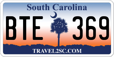 SC license plate BTE369