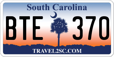 SC license plate BTE370
