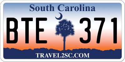 SC license plate BTE371