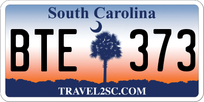 SC license plate BTE373