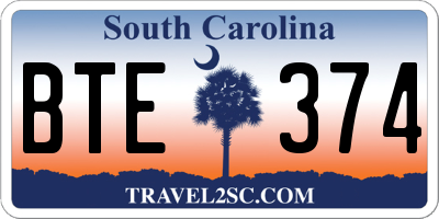 SC license plate BTE374