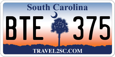 SC license plate BTE375