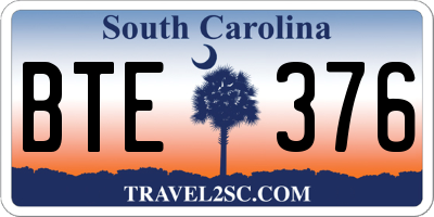 SC license plate BTE376