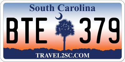 SC license plate BTE379