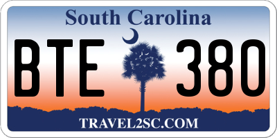 SC license plate BTE380