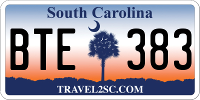 SC license plate BTE383