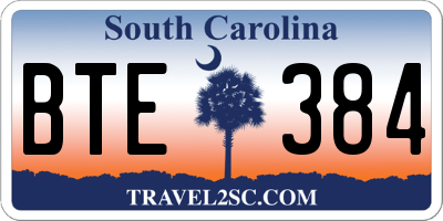 SC license plate BTE384