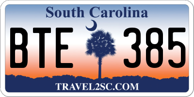 SC license plate BTE385