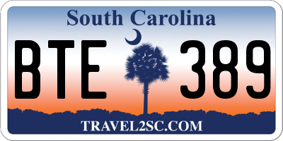 SC license plate BTE389