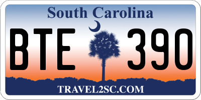 SC license plate BTE390