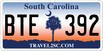 SC license plate BTE392