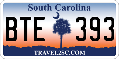 SC license plate BTE393