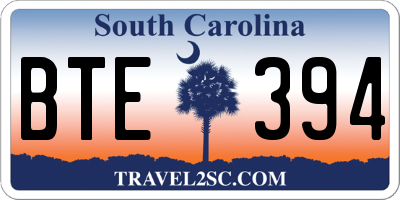 SC license plate BTE394