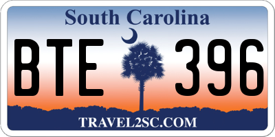 SC license plate BTE396