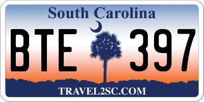 SC license plate BTE397