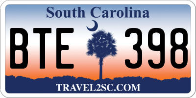 SC license plate BTE398