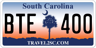 SC license plate BTE400