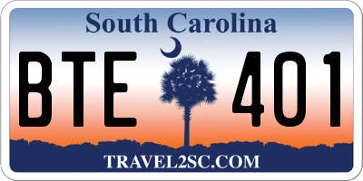 SC license plate BTE401
