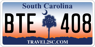 SC license plate BTE408