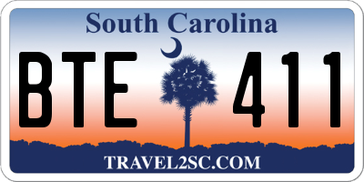 SC license plate BTE411