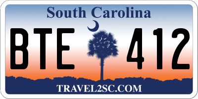 SC license plate BTE412