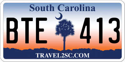 SC license plate BTE413