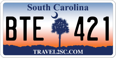 SC license plate BTE421