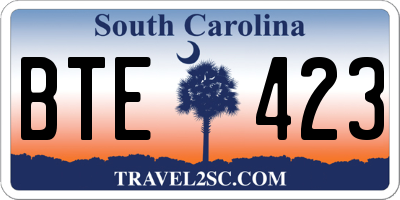 SC license plate BTE423