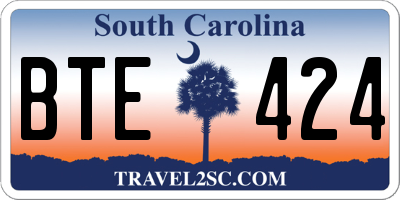 SC license plate BTE424