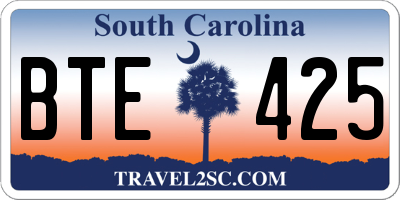 SC license plate BTE425