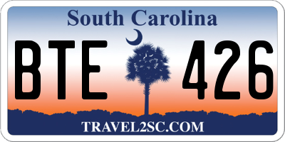SC license plate BTE426
