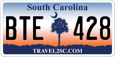 SC license plate BTE428
