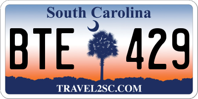 SC license plate BTE429